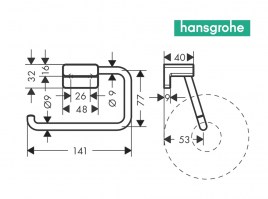 MEDIDAS PORTARROLLOS SIN TAPA ADDSTORIS HANSGROHE